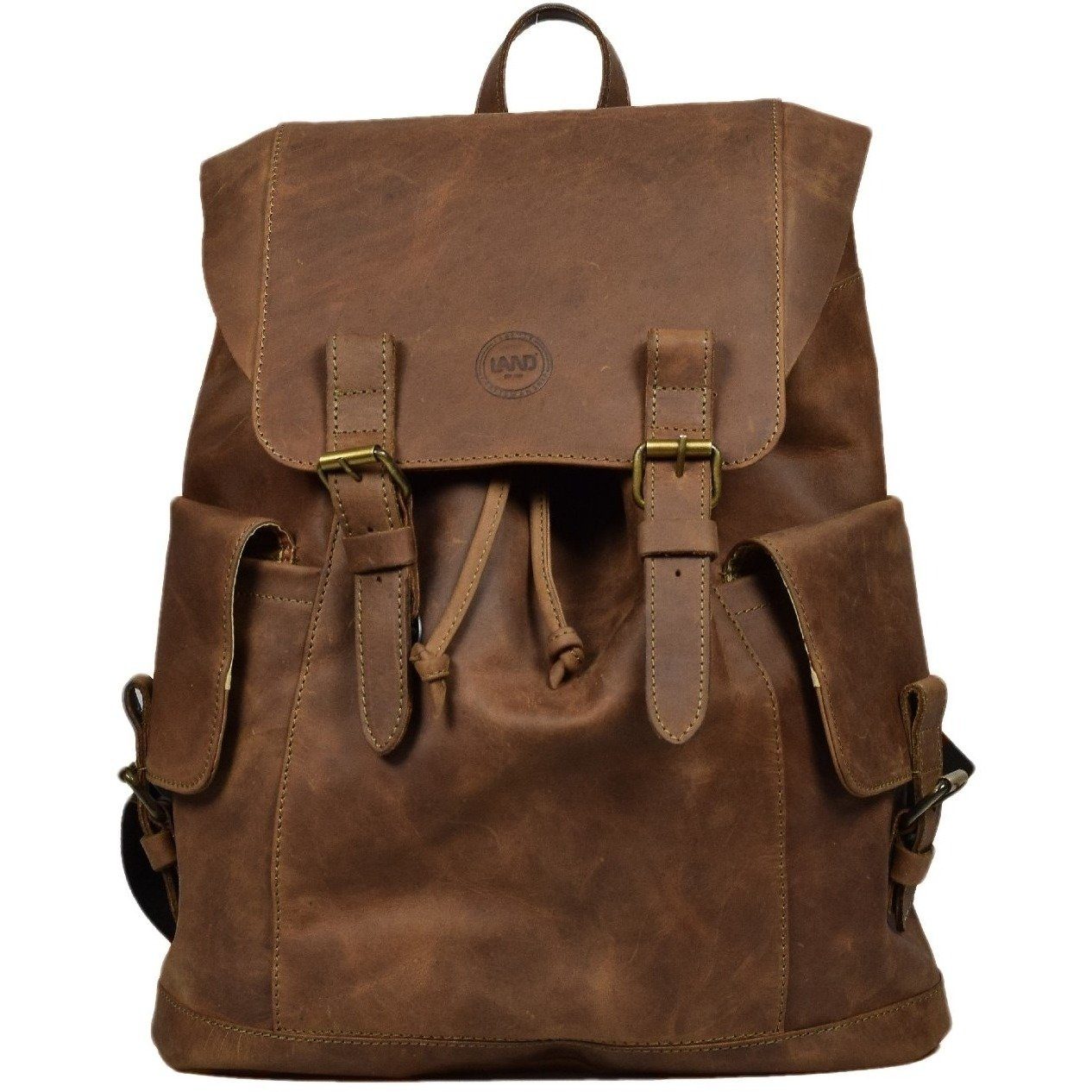 Land shop leather backpack