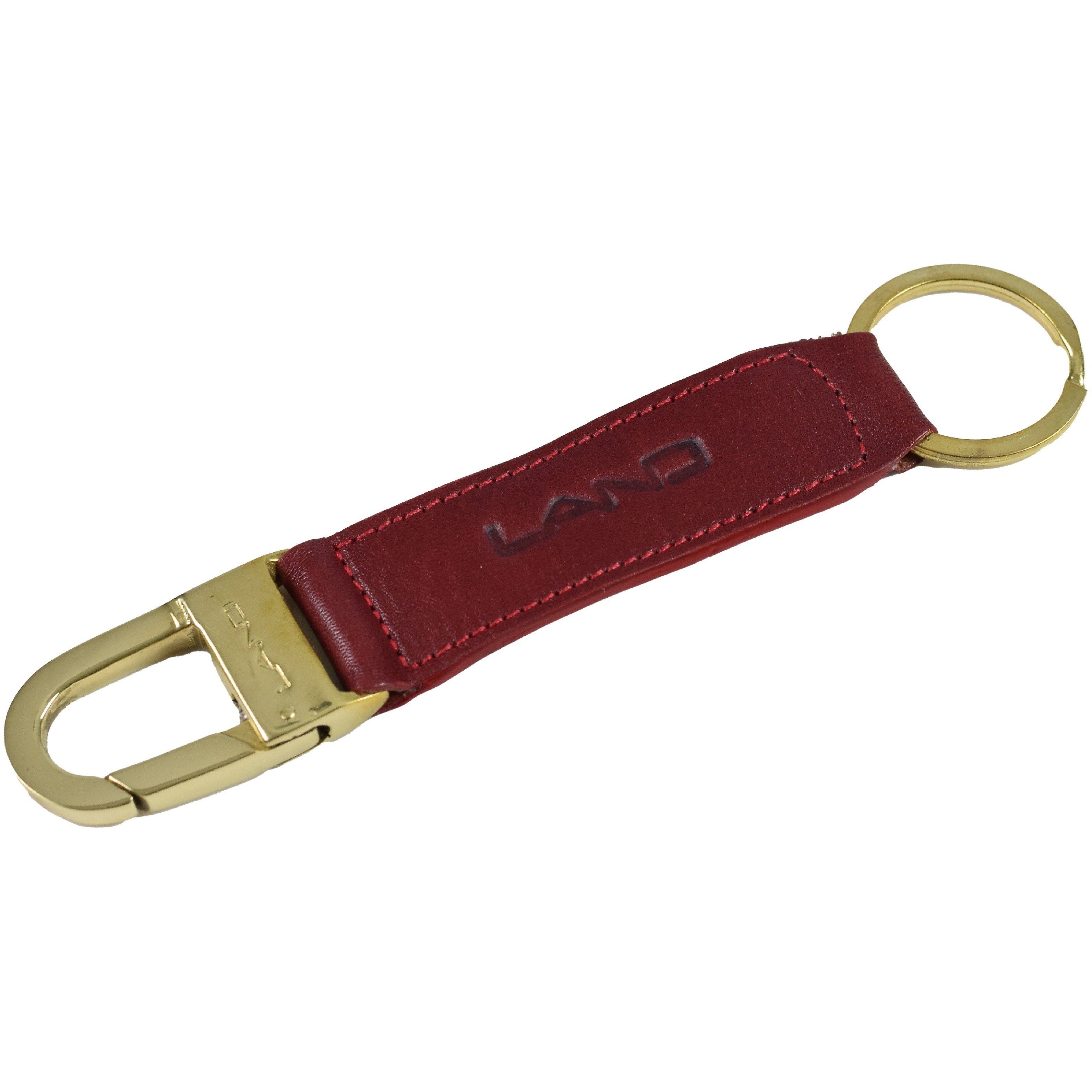 Land Leather Goods Clip on Key Ring Crimson