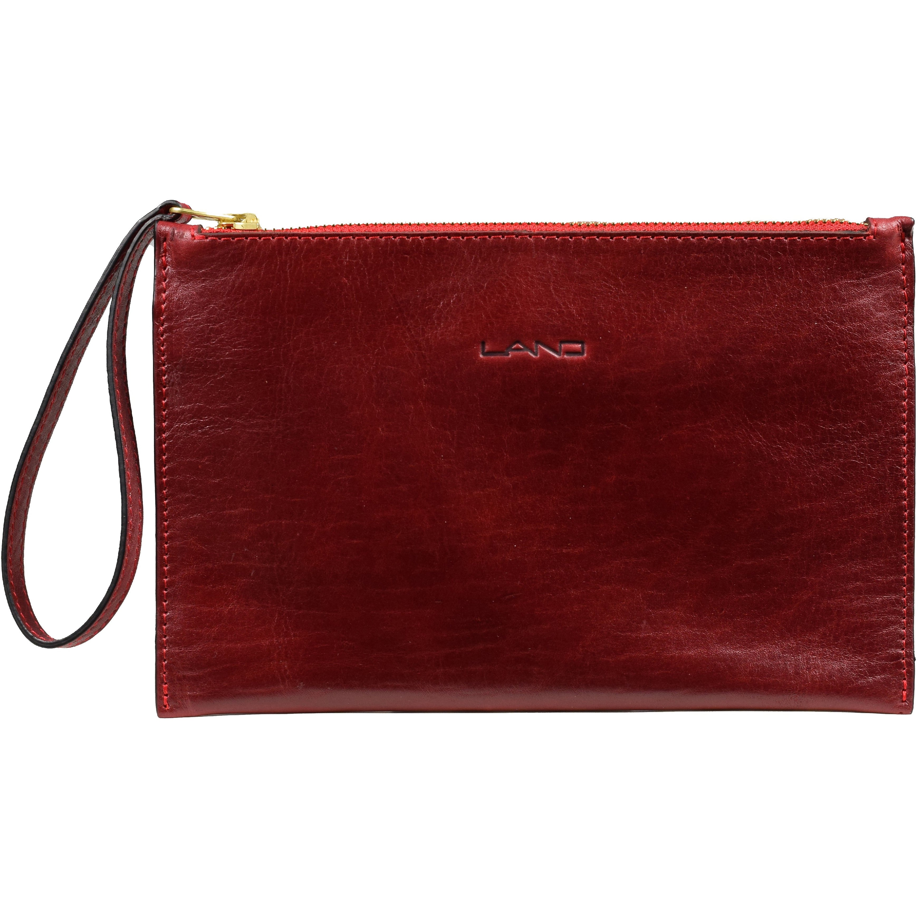 Red leather hot sale wristlet